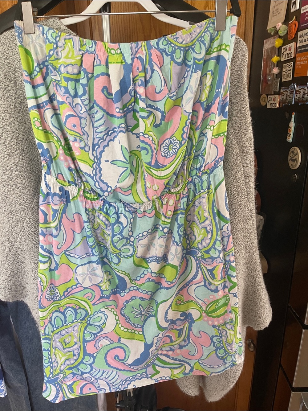 Lilly Pulitzer Strapless Sundress in Multicolor Paisley Print Large